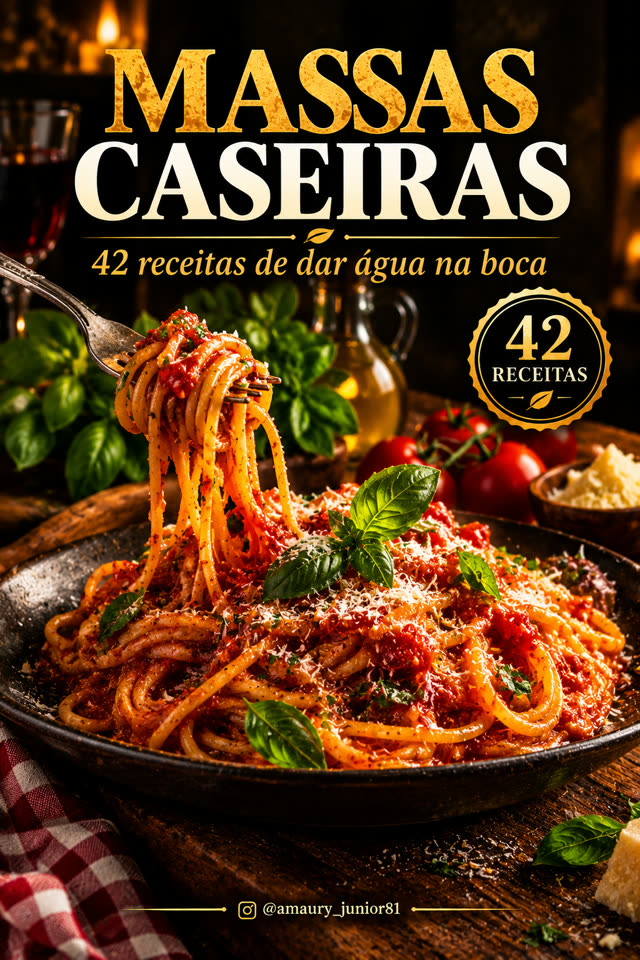 Capa do e-book Massas Caseiras, por Amaury Junior
